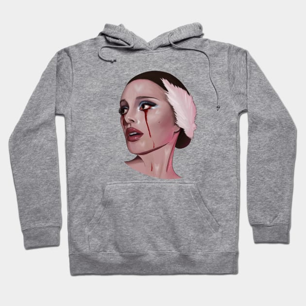 Black Swan Pink Hoodie by thelamehuman